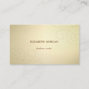 Carte De Visite Élégant Élancé Simple, Minimaliste, Doré Faux