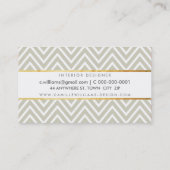 Carte De Visite ELEGANT élégant bardeau d'or chevron motif taupe (Dos)