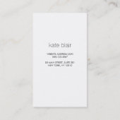 Carte De Visite Élégant élégant blanc moderne FAUX Argent rayé (Dos)