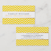 Carte De Visite ELEGANT élégant chevron de bande dorée jaune clair (Devant / Derrière)