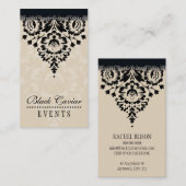 CARTE DE VISITE élégant élégant chic miel damassé  (Devant / Derrière)