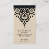 CARTE DE VISITE élégant élégant chic miel damassé  (Dos)