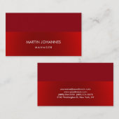 Carte De Visite Élégant élégant couleur rouge élégant professionne (Devant / Derrière)