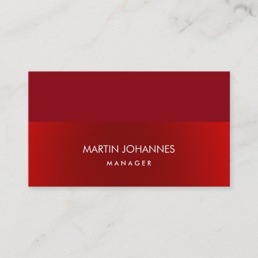 Carte De Visite Élégant élégant couleur rouge élégant professionne (Devant)