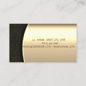 Carte De Visite Élégant élégant Damask Gold Floral (Dos)