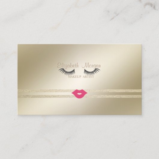 Carte De Visite Élégant, Élégant, Écrasage, Lashes, Lèvres (Devant)