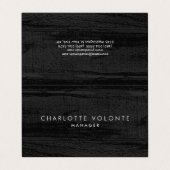 Carte De Visite Élégant élégant en bois gris foncé Art professionn (Extérieur déplié)