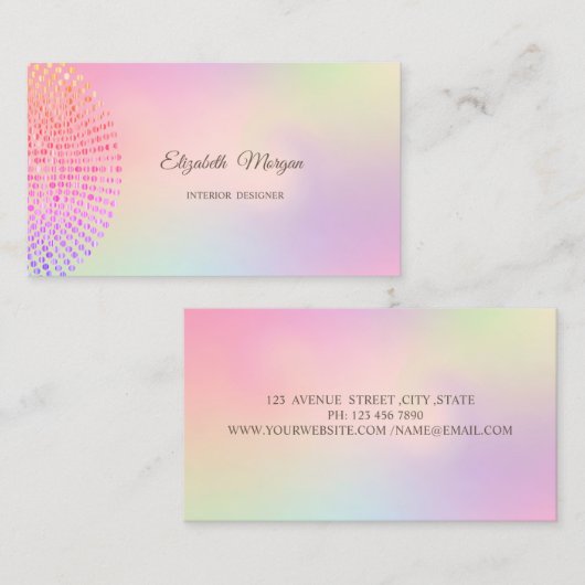Carte De Visite Elégant élégant et tendance dots professionnels (Devant / Derrière)