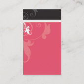 Carte De Visite ELEGANT élégant feuillage verve melon rouge noir (Dos)