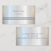 Carte De Visite Élégant, Élégant, Glitterie Argent (Devant / Derrière)