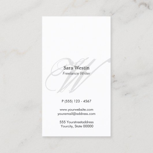 Carte De Visite Elegant Elegant GoldStripe ScriptMonogramme (Dos)