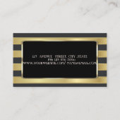 Carte De Visite Élégant, Élégant, Gratté Or, Cadre Noir (Dos)
