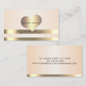 Carte De Visite Élégant élégant, Grilles Or Moderne, Coeur (Devant / Derrière)