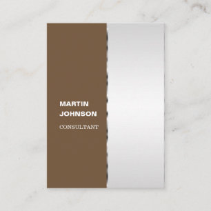 Carte De Visite Élégant élégant insigne métallique argenté vertica