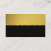 Carte De Visite Élégant, élégant monogramme or avec accents noirs (Dos)