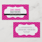 Carte De Visite ELÉGANT élégant motif de chevron tendance rose vif (Devant / Derrière)