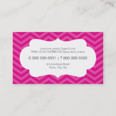 Carte De Visite ELÉGANT élégant motif de chevron tendance rose vif (Dos)