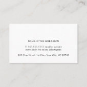 Carte De Visite Elégant élégant Pastel Blanc Téméraire Cheveux (Dos)