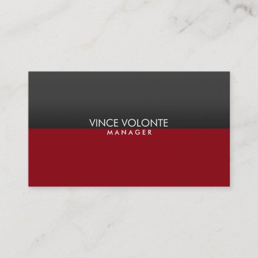Carte De Visite Élégant élégant Red Grey Professionnel (Devant)