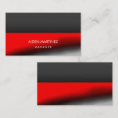 Carte De Visite Élégant élégant Rouge gris foncé professionnel (Devant / Derrière)