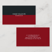 Carte De Visite Élégant élégant rouge gris noir professionnel (Devant / Derrière)