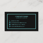 Carte De Visite Élégant élégant Turquoise Parties scintillant Cart (Dos)