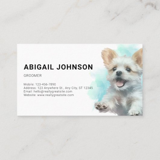 Carte De Visite Elégant élevage de chiens/animaux de compagnie - A (Dos)