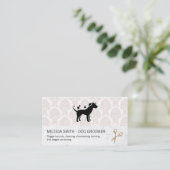 Carte De Visite Élégant éleveur de chiens | Damask Marble Chic (Debout devant)