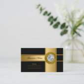 Carte De Visite Élégant Elite Classy Gold Noir (Debout devant)