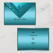 Carte De Visite Élégant Elite Classy Turquoise Blue (Devant / Derrière)