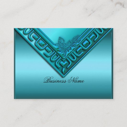 Carte De Visite Élégant Elite Classy Turquoise Blue (Devant)