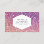 CARTE DE VISITE ÉLÉGANT EMBLEM BLANC BRONZE/PARTIES SCINTILLANT OM (Devant)