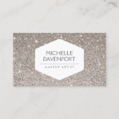 CARTE DE VISITE ÉLÉGANT EMBLEM BLANC SUR PARTIES SCINTILLANT ARGEN (Devant)