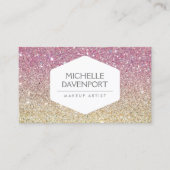 CARTE DE VISITE ÉLÉGANT EMBLÉME BLANC SUR PARTIES SCINTILLANT OMBR (Devant)