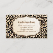 Carte De Visite Élégant Empreinte de léopard élégant Motif fille (Dos)