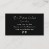 Carte De Visite Élégant Empreinte de léopard Et Élégant Ruban Vert (Dos)