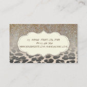 Carte De Visite Elégant Empreinte de léopard moderne Parties scint (Dos)
