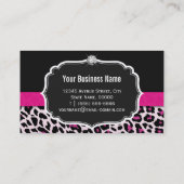 Carte De Visite Élégant Empreinte de léopard rose Girly Réseau Rub (Dos)