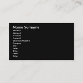 Carte de visite élégant en argent noir (Dos)