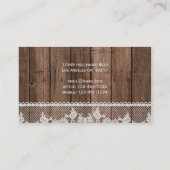Carte de visite élégant en bois et dentelle (Dos)