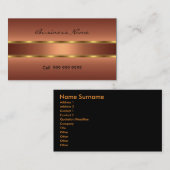 Carte de visite élégant en cuivre moderne (Devant / Derrière)