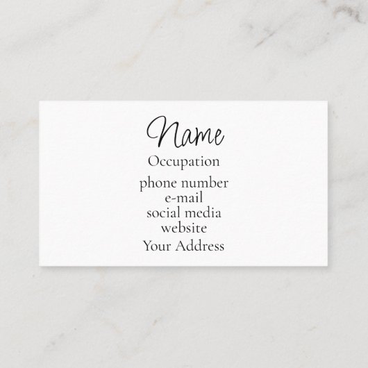 Carte De Visite Élégant en vichy blanc vert (Dos)