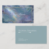 Carte De Visite Élégant Encre d'alcool galaxique céleste (Devant / Derrière)