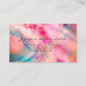 Carte De Visite Élégant Encre d'alcool Parties scintillant hologra (Dos)