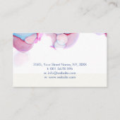 Carte De Visite Élégant encre d'alcool pastel bleu et rose (Dos)
