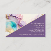 Carte De Visite Élégant encre liquide de marbre Monogram (Dos)