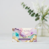 Carte De Visite Élégant encre liquide de marbre Monogram (Debout devant)