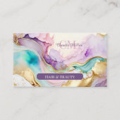 Carte De Visite Élégant encre liquide de marbre Monogram (Devant)