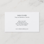 Carte De Visite Élégant enseignant de Yoga et de méditation Lotus  (Dos)