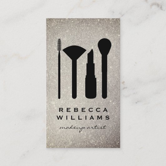 Carte De Visite Élégant ensemble de maquillage de Parties scintill (Devant)